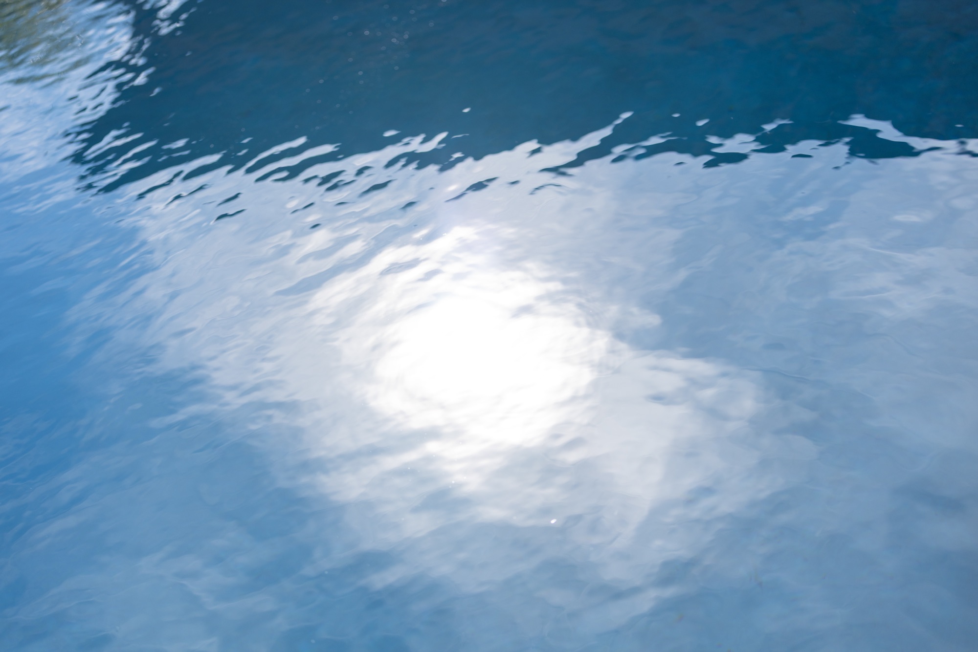 Clean pool water surface detail on a custom gunite pool
