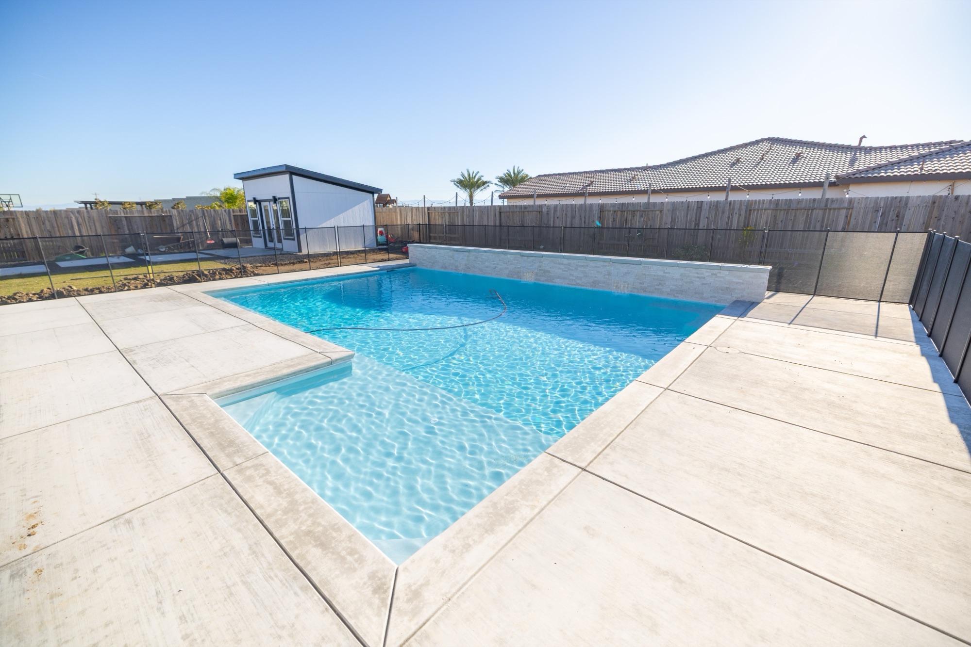 Completed gunite pool — engineered and permitted