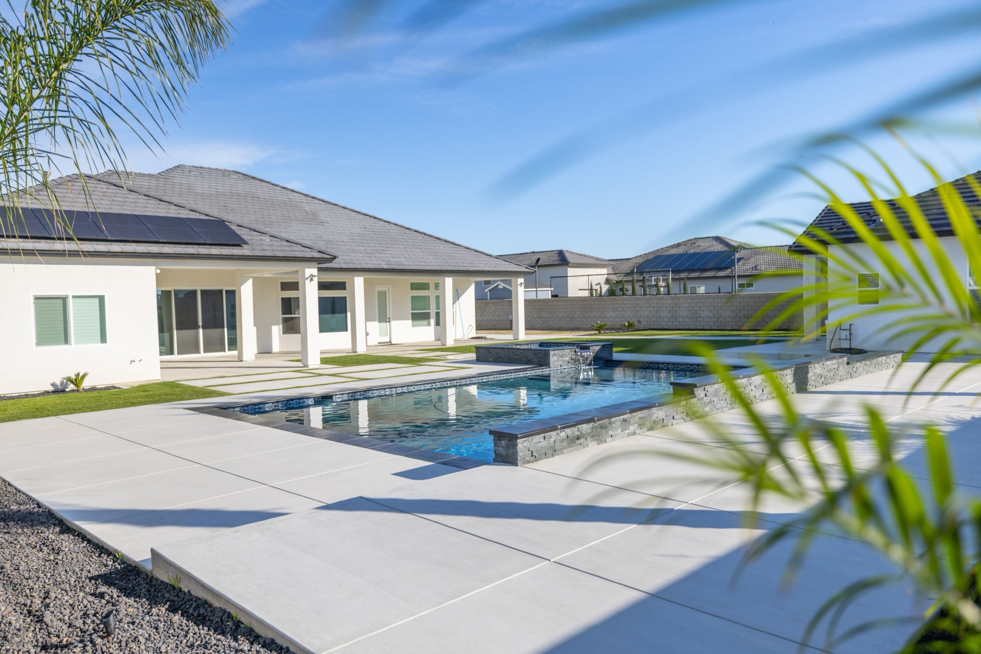 Completed custom gunite pool — final handover